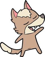 cartoon wolf laughing vector