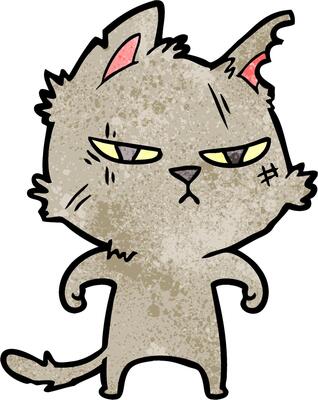 tough cartoon cat