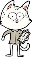 cartoon cat with clipboard vector