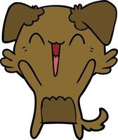 happy little dog cartoon vector