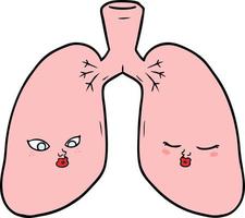 pulmones de dibujos animados de vector