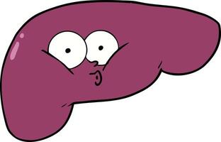 cartoon curious liver vector