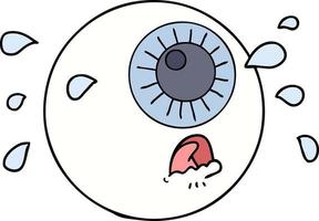 cartoon eyeball crying vector