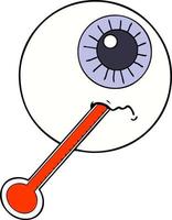 globo ocular enfermo de dibujos animados vector
