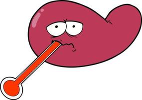 cartoon ill gall bladder vector