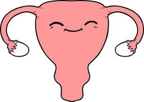 Vector cartoon uterus