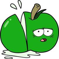 cartoon sliced apple vector