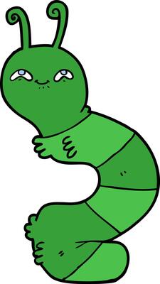 cartoon happy caterpillar