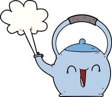 cartoon boiling kettle vector
