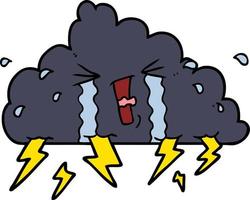 Vector cartoon thundercloud