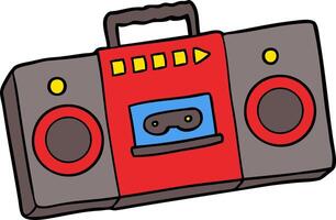 cartoon retro cassette tape player vector