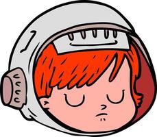 cara de astronauta de dibujos animados vector