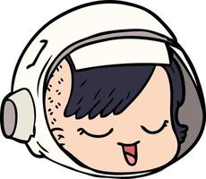 cara de astronauta de dibujos animados vector