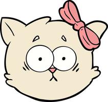 worried cartoon cat face vector