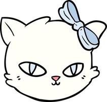 cartoon cat wearing bow vector