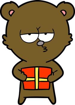 christmas bear cartoon vector