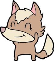 friendly cartoon wolf vector