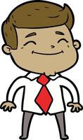 happy cartoon businessman vector