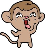 crazy cartoon monkey vector