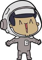 happy cartoon astronaut vector