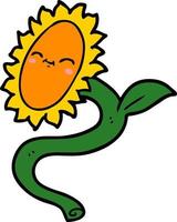 Vector cartoon sunflower