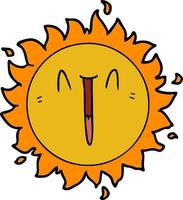 happy cartoon sun vector