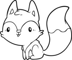 cute line drawing of a fox vector