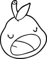 cute line drawing of a pear vector