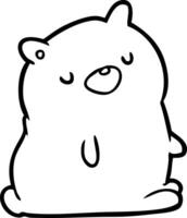 cute line drawing of a bear vector