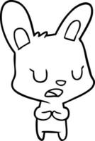 dibujo lineal de un conejo hablando vector