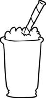 line drawing of a milkshake vector