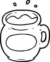 dibujo lineal de una taza de café vector