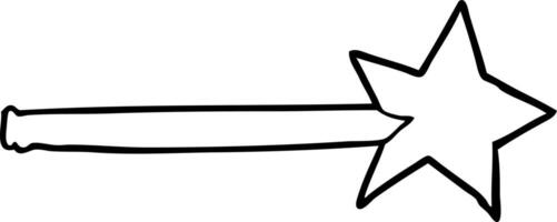 line drawing of a magic star wand vector