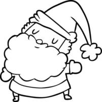 line drawing of a santa claus vector