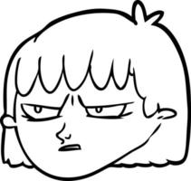 line drawing of a angry woman vector