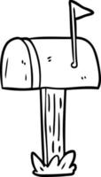 line drawing of a mailbox vector