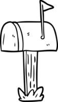 line drawing of a mailbox vector