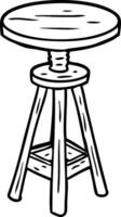 line drawing of a adjustable artist stool vector