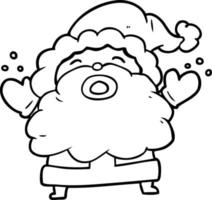 line drawing of a santa claus shouting in frustration vector