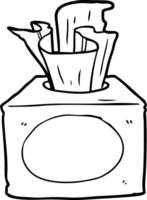 line drawing of a box of tissues vector