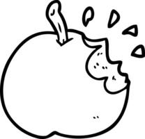 line drawing of a fresh bitten apple vector