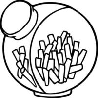 line drawing of a candy in a sweet jar vector