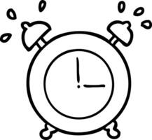 line drawing of a ringing alarm clock vector