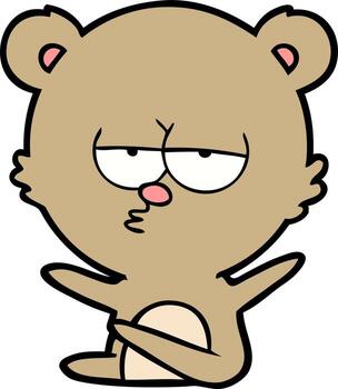 bored bear cartoon vector