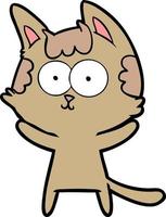 happy cartoon cat vector