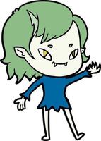 cartoon friendly vampire girl vector