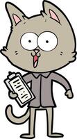 funny cartoon cat wearing shirt and tie vector