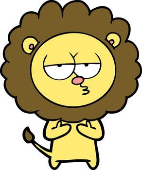 cartoon tired lion vector