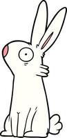 cartoon startled rabbit vector