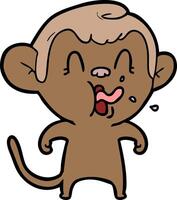 crazy cartoon monkey vector